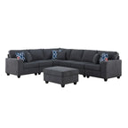 Modular Sectional Sofa with Ottoman Cupholders and Throw Pillows - image 3