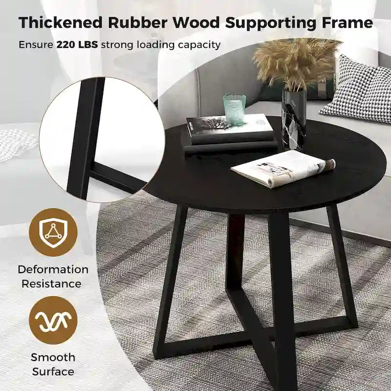 Gymax 36-Inch Round Solid Wood Dining Table for 4 with Pedestal Base - image 7