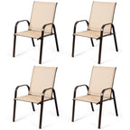 Costway Set of 4 Patio Chairs with Armrests for Garden and Deck - View Details - image 1