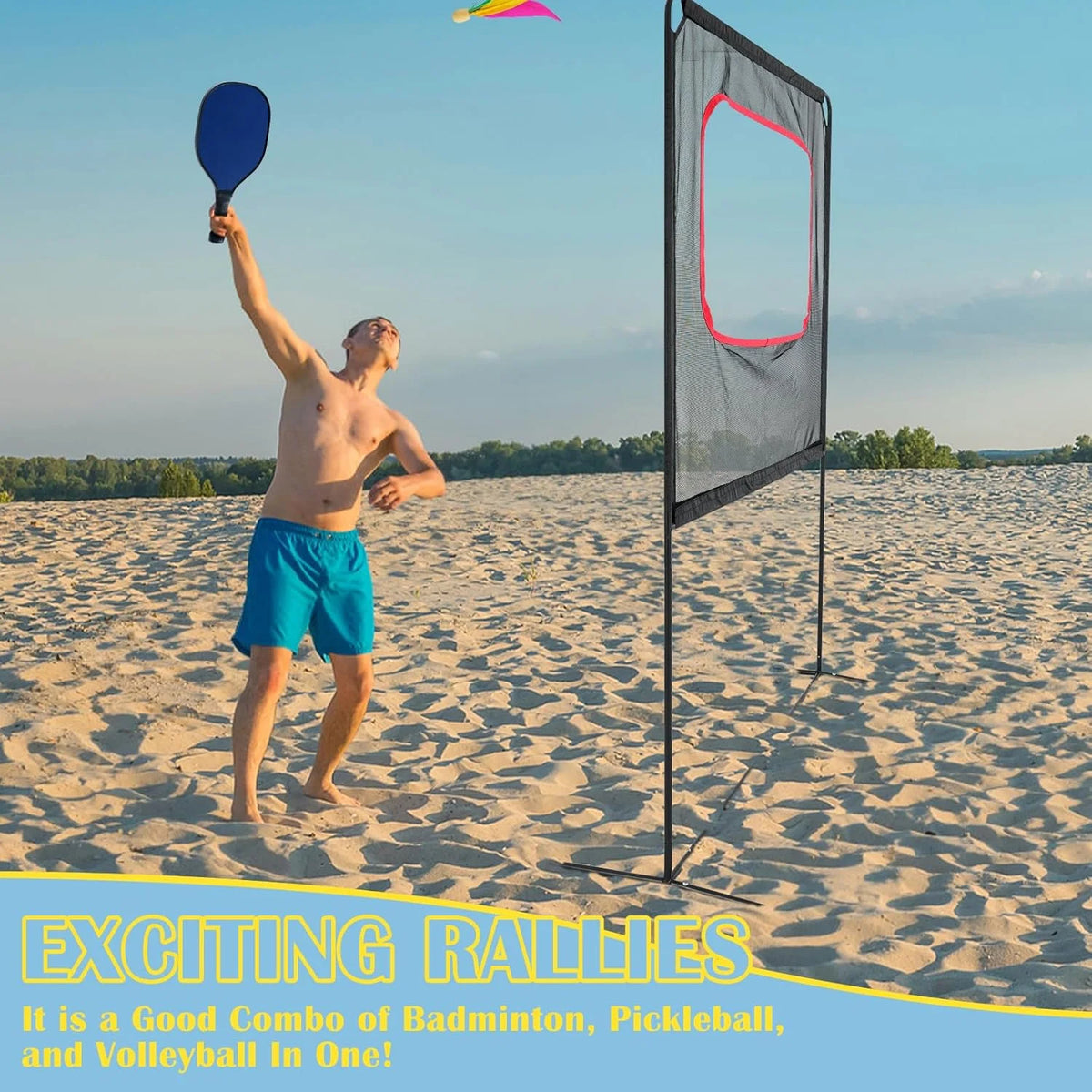 Slsy Portable Pickleball with Net, A Racket Game That Combines Pickleball, Badminton, Jianzi, and Tennis, Backyard Games Sport Outdoor Indoor, Fun Games for Kids & Adults - image 7