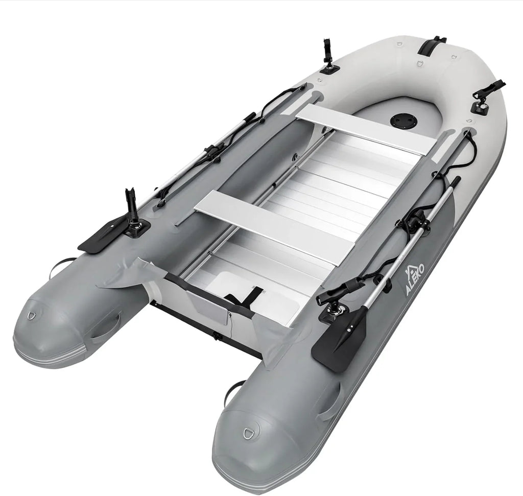 Inflatable Boat / Yacht Dinghy Tender Raft / Multi Person Fishing Boat / Aluminum Floor Oars / Fishing Rod Holders / Heavy-Duty PVC / 2024 Model / - image 25