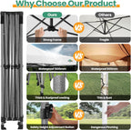 COBIZI 10x20 Heavy Duty Pop up Canopy Tent with 6 sidewalls Easy Up Commercial Outdoor Canopy Wedding Party Tents for Parties All Season Wind & Waterproof Gazebo with Roller Bag,Black(Frame Thickened) - image 63