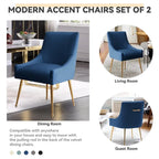 SEYNAR Set of 4 Modern Glam Boucle Velvet Dining or Vanity Chairs with Rear Handle - image 23