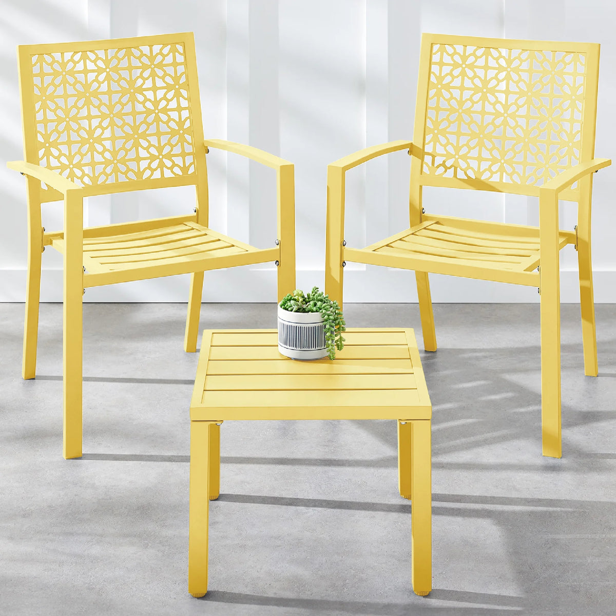 Best Choice Products 3-Piece Stackable Steel Outdoor Conversation Bistro Set, Patio Chat Furniture w/ 2 Chairs, Table- Black - image 58
