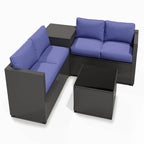 Ainfox 7 Pcs Outdoor Patio Furniture Sofa Set on Sale, Grey Rattan Grey Cushion - image 63