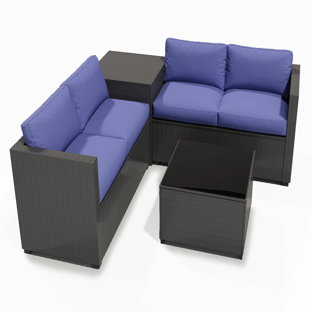 Ainfox 7 Pcs Outdoor Patio Furniture Sofa Set on Sale, Grey Rattan Grey Cushion - image 63