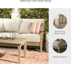 Signature Design by Ashley Clare View Coastal Outdoor Patio Eucalyptus Sofa with Cushions, Beige - image 38