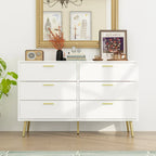 Elegant 6-Drawer Double Dresser with Gold Accents for Stylish Bedroom Storage - image 5
