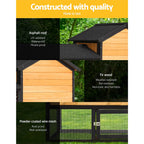 Extra Large Wooden Outdoor Chicken Coop Rabbit Hutch with Run - i.Pet - image 7