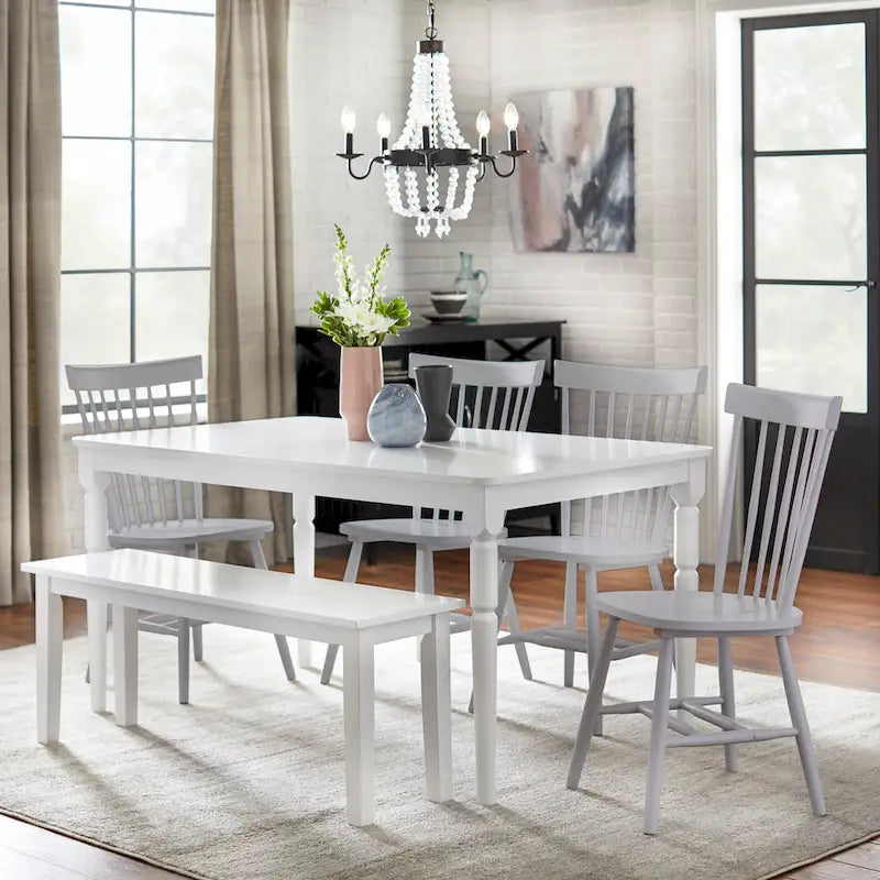 Set of 2 Spindle Back Dining Chairs Solid Rubberwood Farmhouse Style - image 21