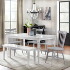 Set of 2 Spindle Back Dining Chairs Solid Rubberwood Farmhouse Style - image 21