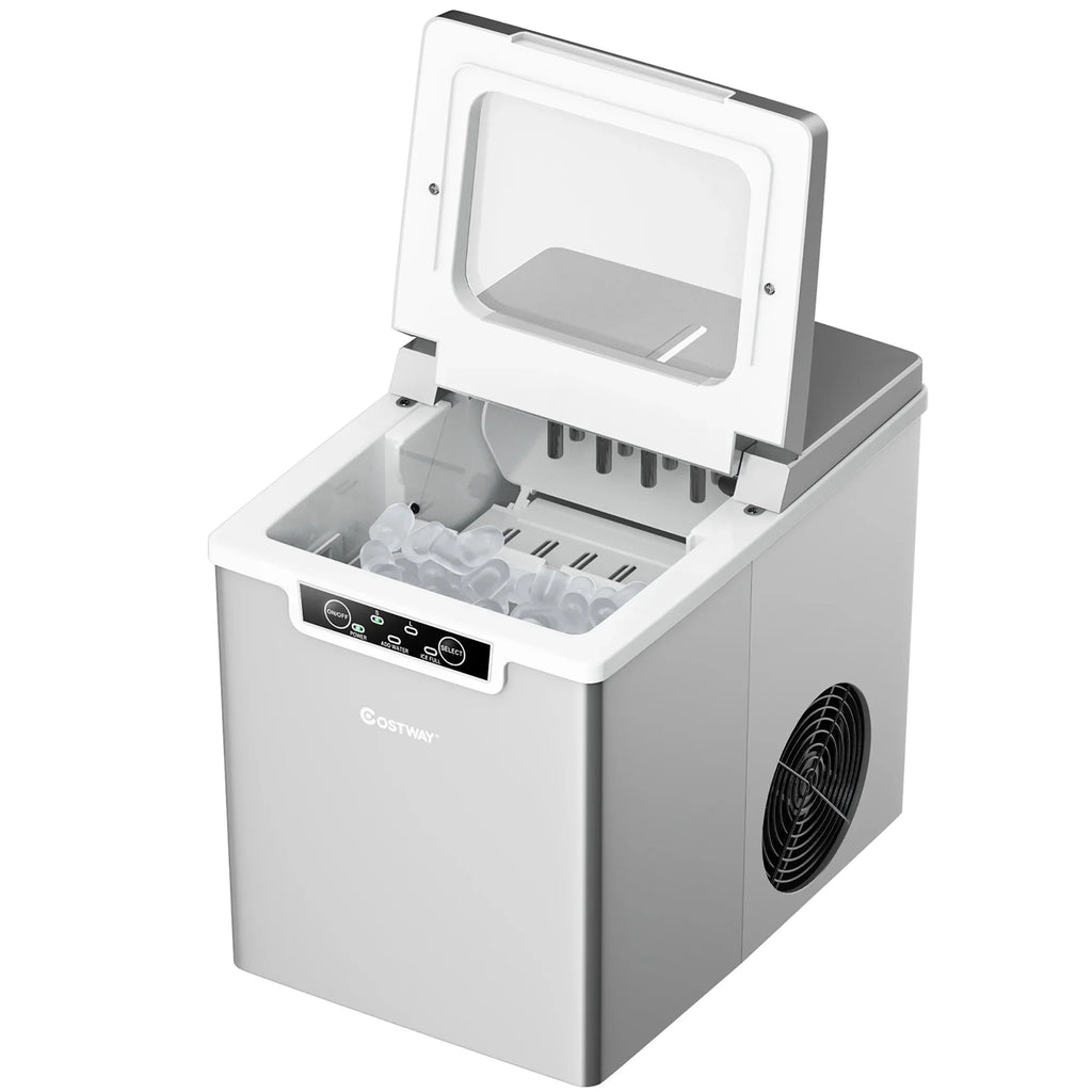 Costway Ice Maker Machine Countertop 26Lbs/24H Portable W/Scoop & Basket Silver - image 10