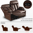 MCombo Faux Leather Electric Reclining Sofa with Heat and Massage - Models 6095/6075/6077 - image 5
