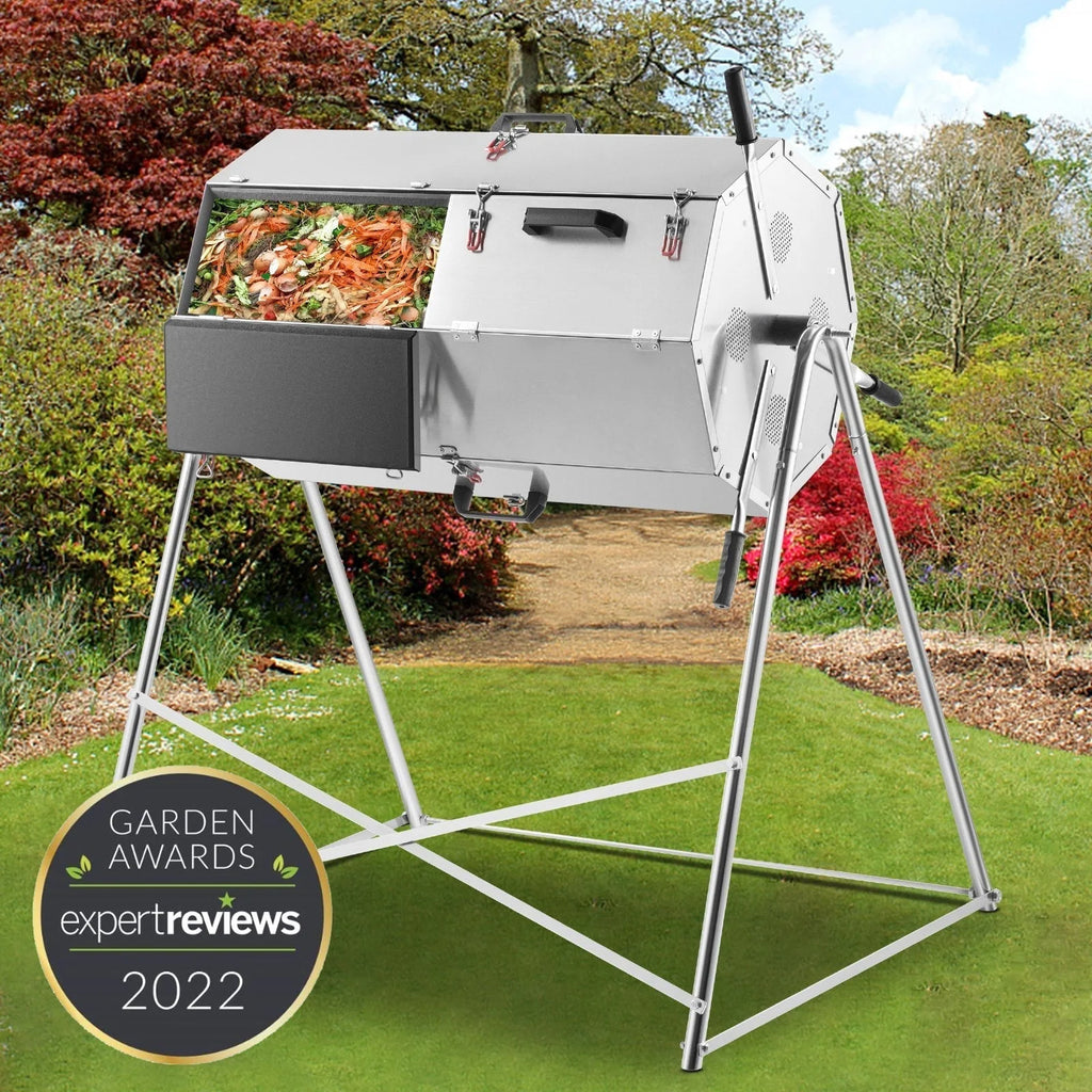 Premium 33 Gallon Steel Outdoor Compost Tumbler Bin With Dual-Chamber - image 1