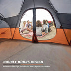 UNP Camping Tent 10-Person-Family Tents, Parties, Music Festival Tent, Big, Easy Up, 5 Large Mesh Windows, Double Layer, 2 Room, Waterproof, Weather Resistant, 18ft x 9ft x78in - image 35