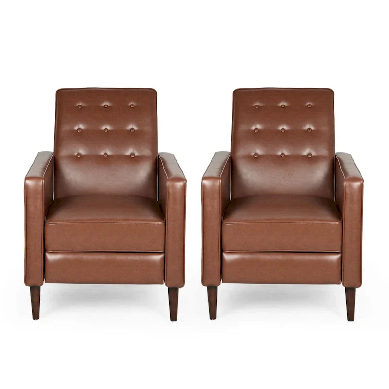 Set of 2 Mervynn Mid-Century Button-Tufted Recliners by Christopher Knight Home - image 2