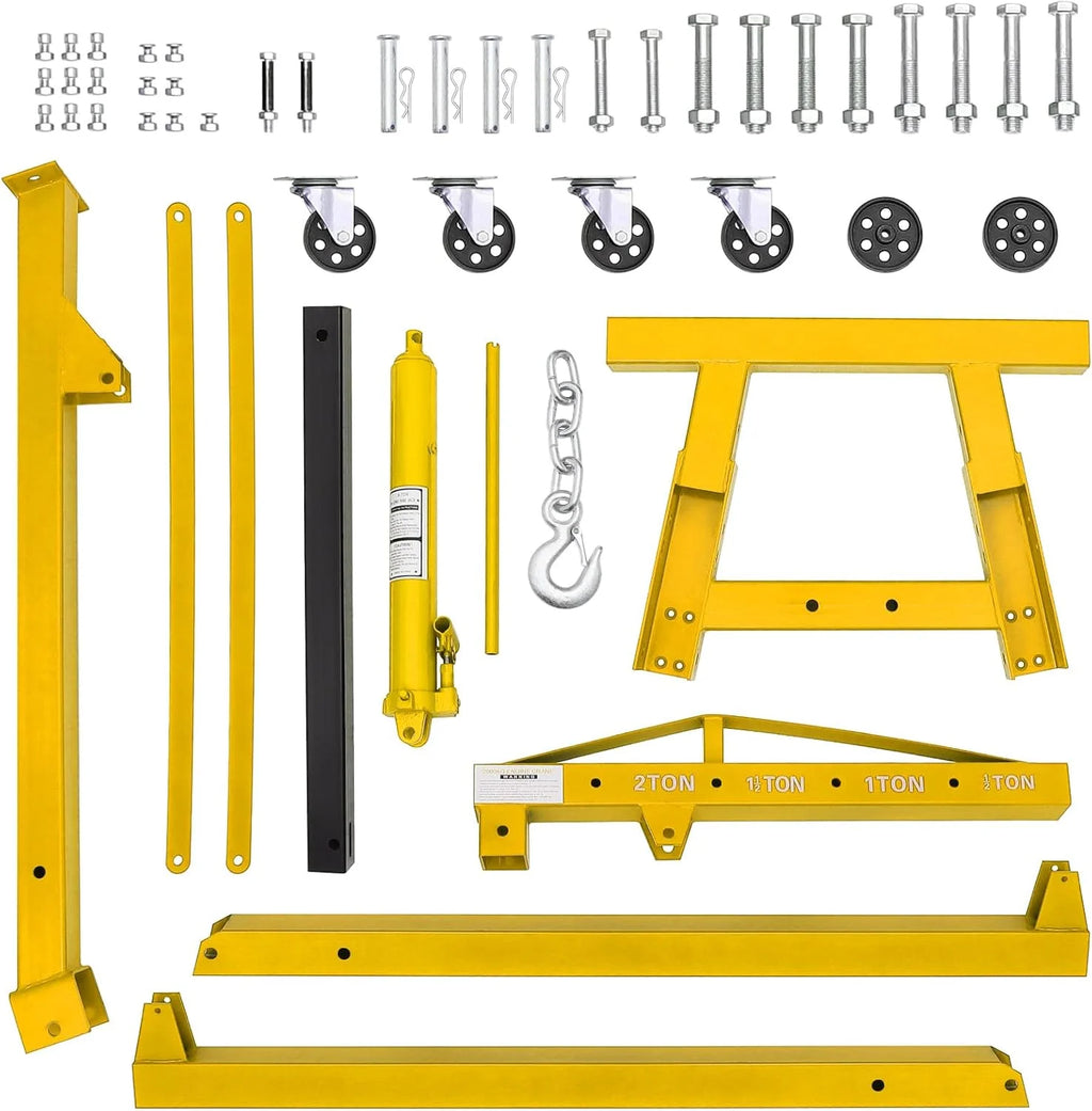 Joankaren 2 Ton Folding Hydraulic Engine Hoist, Heavy - Duty Engine Shop Crane Hoist Lift, Heavy Cherry Picker with 6 - image 7