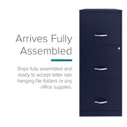 Space Solutions 18" Deep 3 Drawer Smart Letter Width Vertical File Cabinet, Navy - image 8