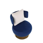 Round Barrel Chair with Fabric and Swivel Design - image 26