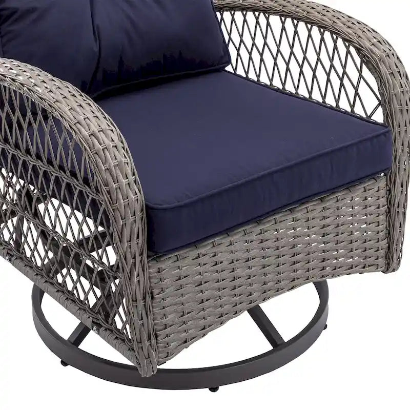3 Pieces Outdoor Swivel Rocker Patio Chairs, 360 Degree Rocking Patio Conversation Set - image 29
