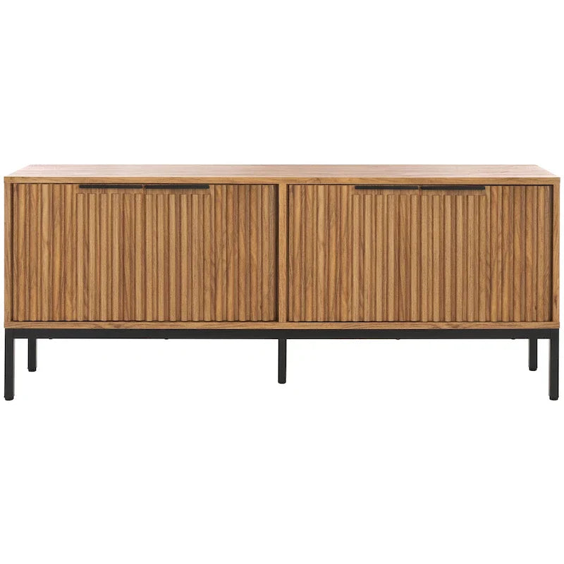 Mid Century TV Stand with Tambour Doors and Storage Drawers - image 6