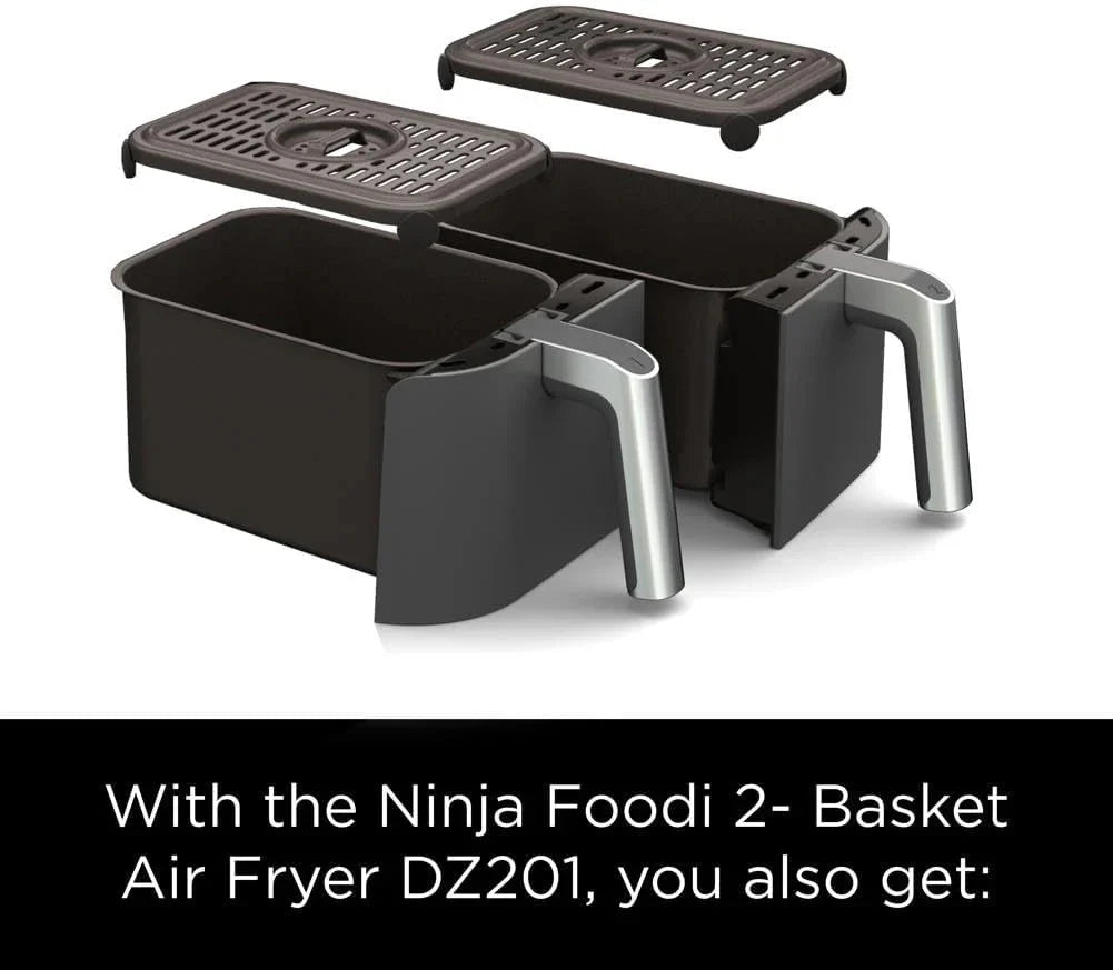 Ninja Foodi 10QT 6-in-1 DualZone Smart XL Air Fryer, 2 Independent 5QT Baskets, Smart Cook Thermometer, Match Cook, Smart Finish, Air Fry, Roast, Bake, Dehydrate, Reheat, Grey, DZ550 - image 7