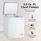 Igloo 5.0 Cu. Ft. Chest Freezer With Removable Basket, Free-Standing Door Temperature Ranges From-10?- to 10?- F, Front Defrost Water Drain, Perfect for Homes, Garages, Basements, RVs, White - image 6