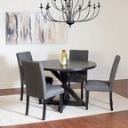 Roundhill Furniture Mytzi 5-Piece Dining Set: Cross-Buck Table with 4 Elegant Chairs - image 19