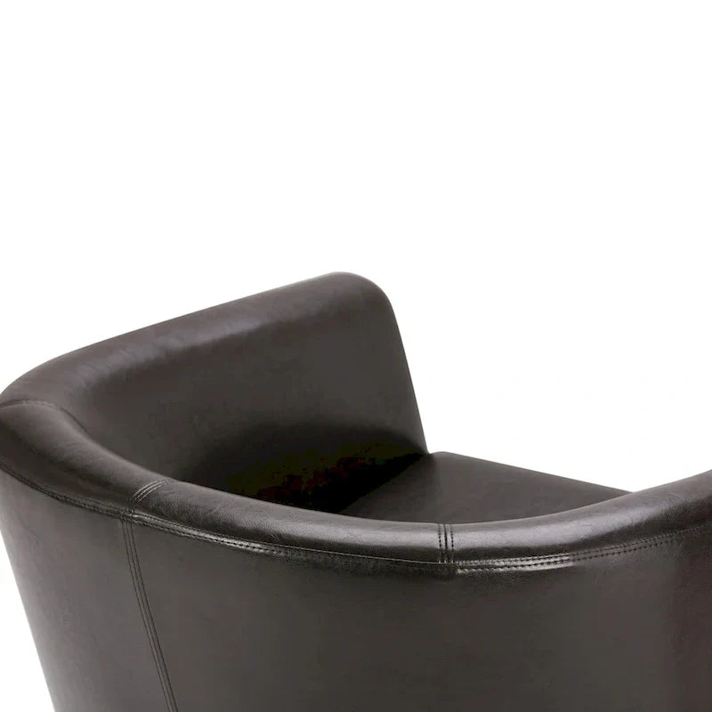 Modern Tub Accent Chair with Upholstered Seat and Wooden Legs - image 9
