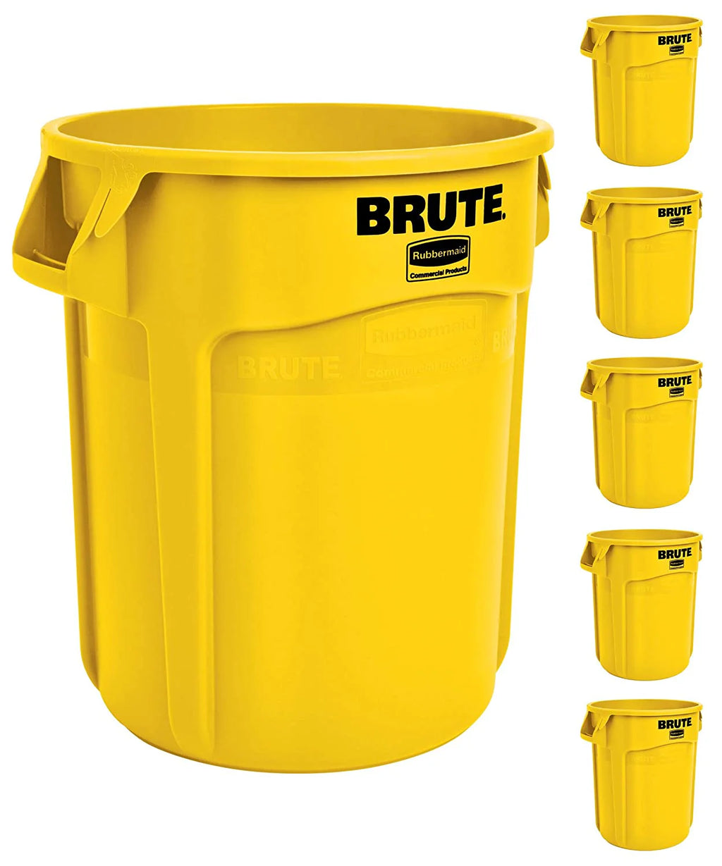 Yellow Heavy-Duty Trash/Garbage Can, (Pack of 6) - image 1