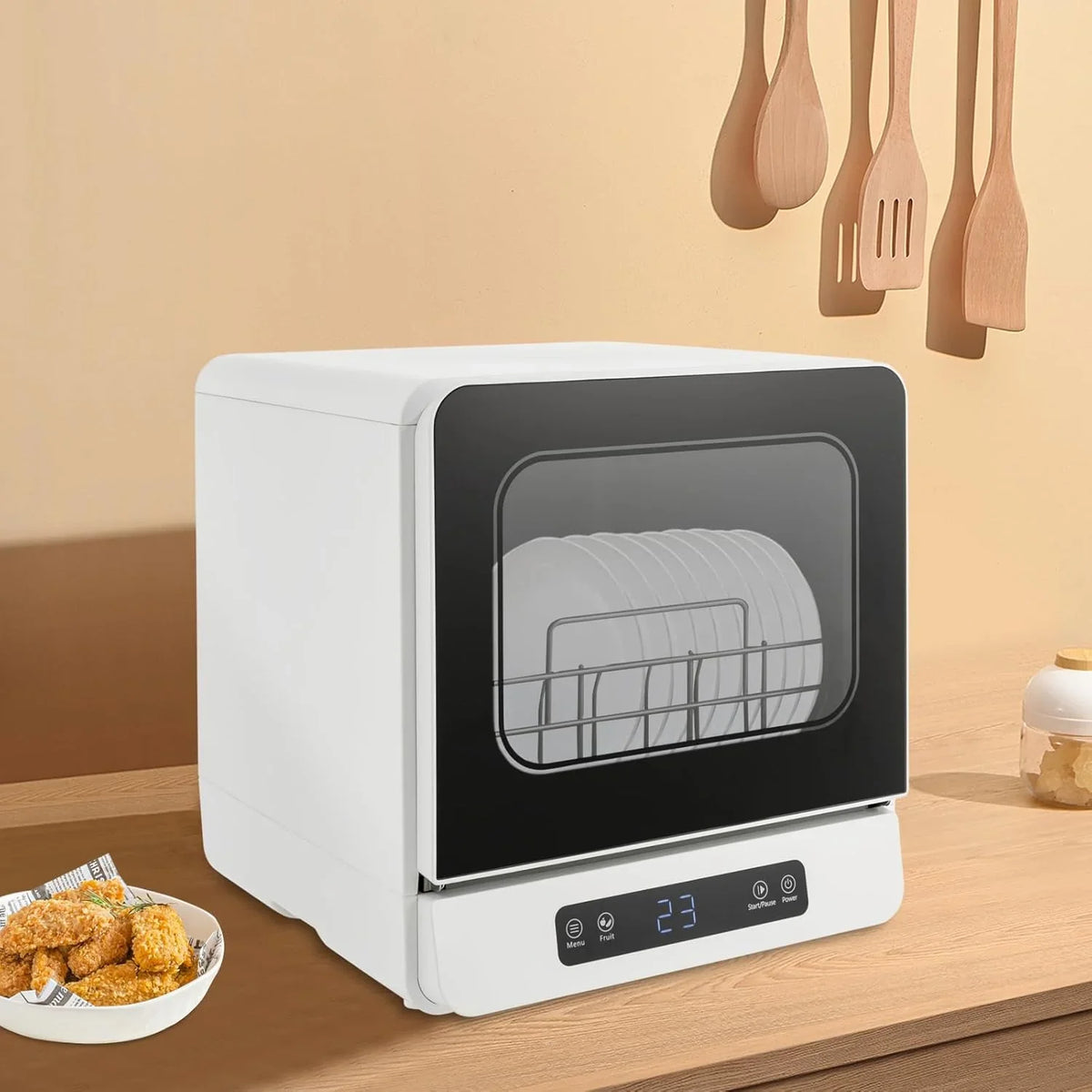 Countertop Dishwasher Compact Dishwasher, Mini Dishwasher with 4.8L Built-in Water Tank 110V Portable Dishwasher 5 Washing Programs 360- Dual Spray - image 4