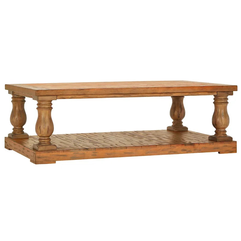 iNSPIRE Q Artisan Edmaire 55-Inch Light Natural Baluster Coffee Table - image 2