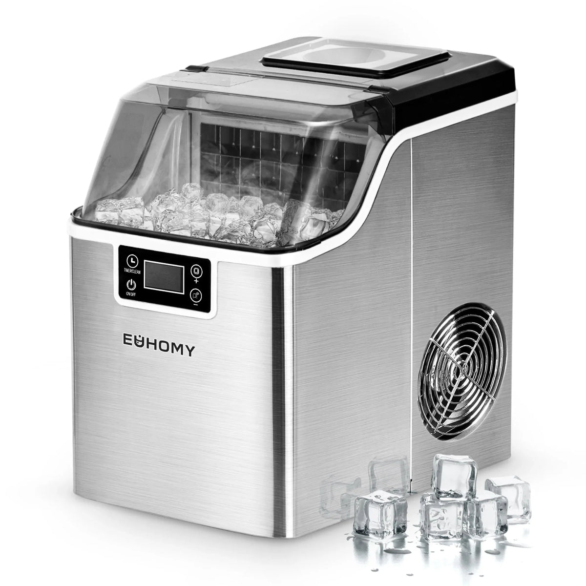 EUHOMY 14'' Cube Ice Compact Ice Maker Selectable Ice Thickness with Water Bucket - image 1