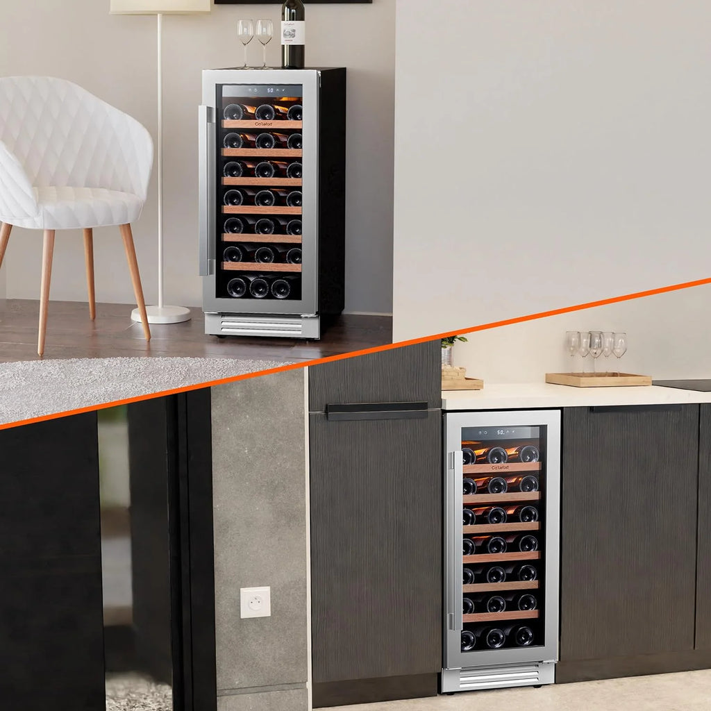 24'' Wine Cooler Refrigerator - 46 Bottle Wine Fridge Dual Zone with Modern Touch Intelligent Digital 40°-65°F Low Noise, Built in or Freestanding Wine Cooler for Home and Kitchen - image 48