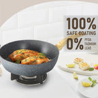 Kitchen Academy Induction Cookware Sets - 12 Piece Green Cooking Pan Set, Granite Nonstick Pots and Pans Set - image 11
