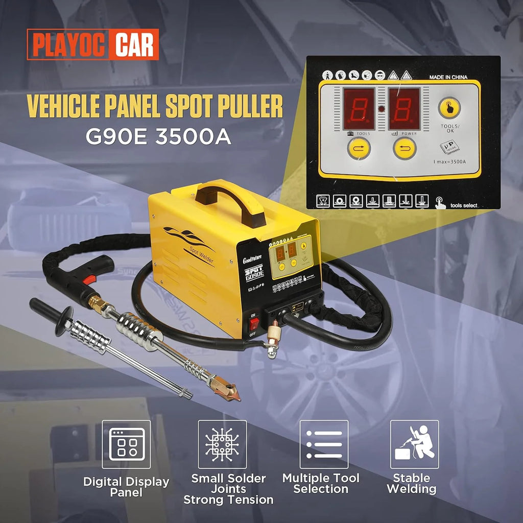 Vehicle Panel Spot Puller Dent Spotter 110V, 3500A Spot Dent Puller Welder, 3KW Car Body Stud Welding Machine Multispot Bonnet Door Repair Tool Kit - image 2