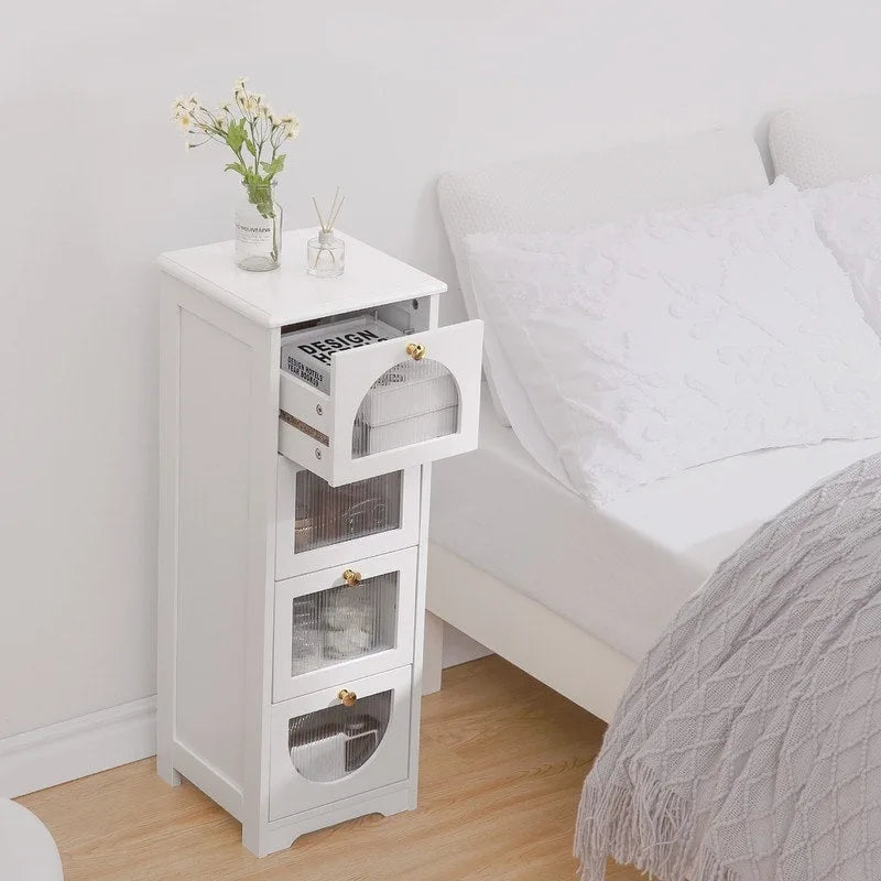 Compact Wooden Bathroom Floor Cabinet with 4 Drawers for Storage - image 9