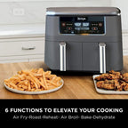 Ninja Foodi 10QT 6-in-1 DualZone Smart XL Air Fryer, 2 Independent 5QT Baskets, Smart Cook Thermometer, Match Cook, Smart Finish, Air Fry, Roast, Bake, Dehydrate, Reheat, Grey, DZ550 - image 3