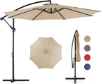 9.8FT Offset Patio Umbrella Hanging Cantilever Umbrella Outdoor Sun Shade with Easy Tilt Adjustment, 8 Ribs, UV Protection for Backyard, Lawn, Garden and Pool, Blue - image 11