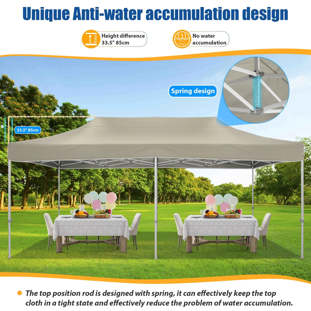 HOTEEL 10x15 Heavy Duty Canopy Tent ,Pop up Canopy for Parties Wedding,Commercial Easy up Gazebo with Roller Bag,UV 50+ &,White - image 24