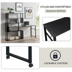 Modern Computer Desk with 5-Tier Shelves – Space-Saving Rotatable Workstation - image 8