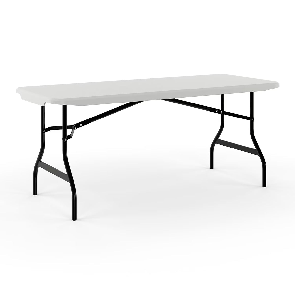 Staples 6' x 29.5" Heavy Duty Plastic Folding Table White Granite (62109) - image 1