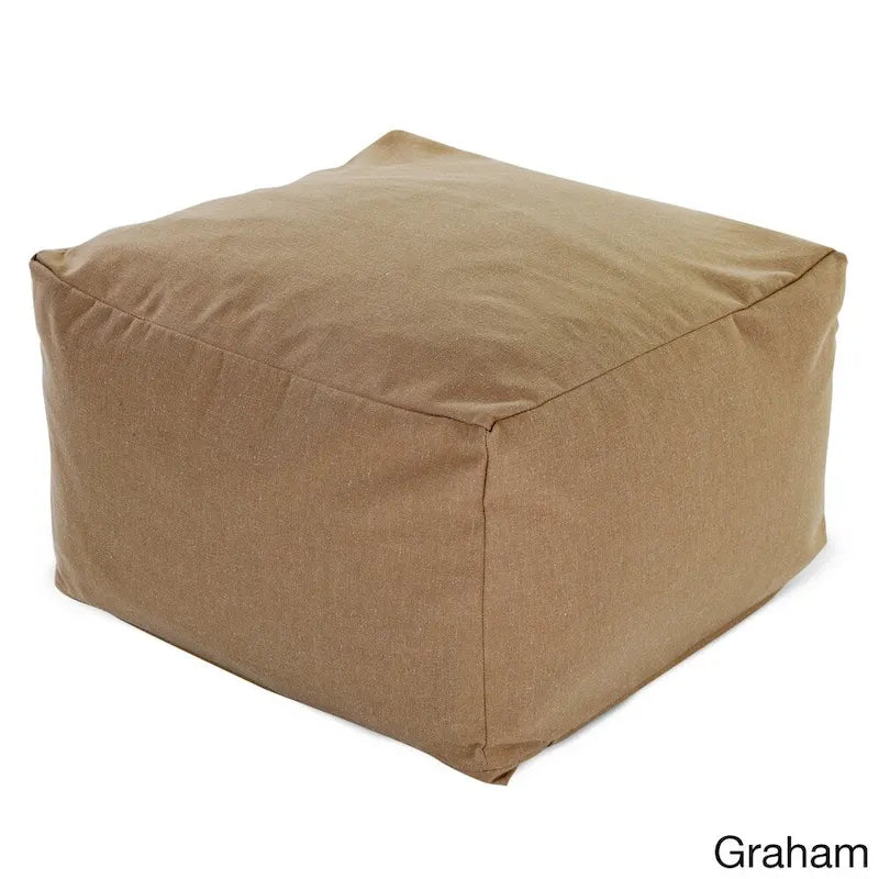 Majestic Home Goods Indoor Wales Poly/Linen Ottoman Pouf - 27" L x 27" W x 17" H - image 8