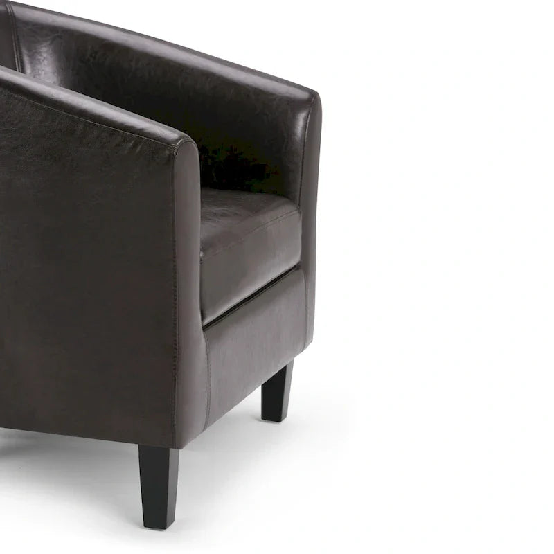 Modern Tub Accent Chair with Upholstered Seat and Wooden Legs - image 7