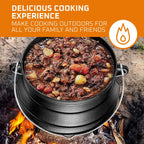 Bruntmor Pre - Seasoned Cast Iron Cauldron - Bruntmor African Potjie Pot with Lid - 3 Legs for Even Heat Distribution - Camping Dutch Oven Cookware for Over - the - Fire Cooking - 10 Quarts, X - Large - image 7