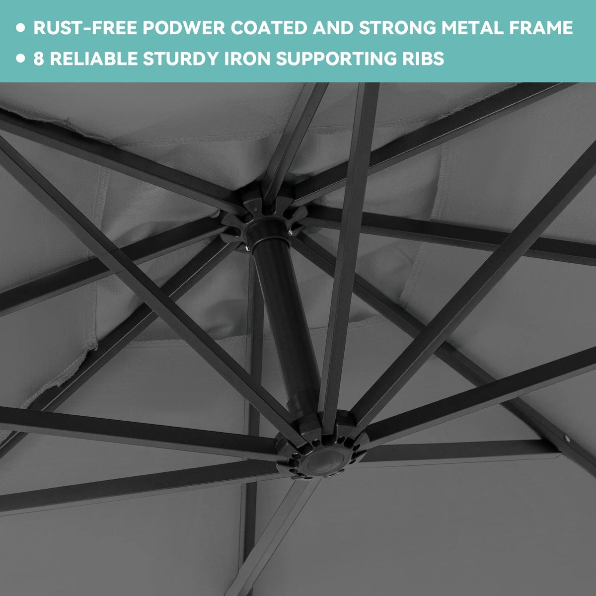 JUSTLET 10ft Heavy Duty Patio Hanging Offset Cantilever Patio Umbrella W/ 4-Piece Base Included Included, Beige - image 62