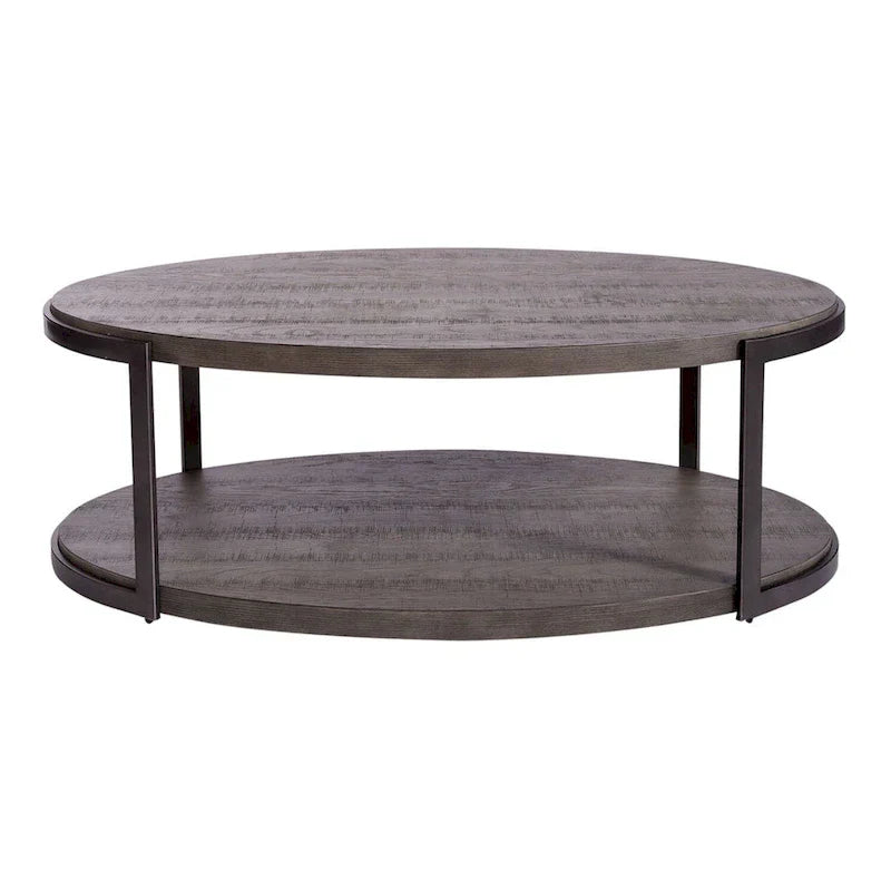 Contemporary Gauntlet Gray Oval Coffee Table - image 3