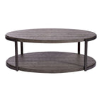 Contemporary Gauntlet Gray Oval Coffee Table - image 3