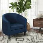 Modern Tub Accent Chair with Upholstered Seat and Wooden Legs - image 44