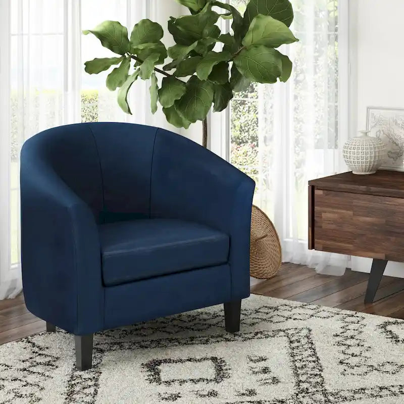 Modern Tub Accent Chair with Upholstered Seat and Wooden Legs - image 44